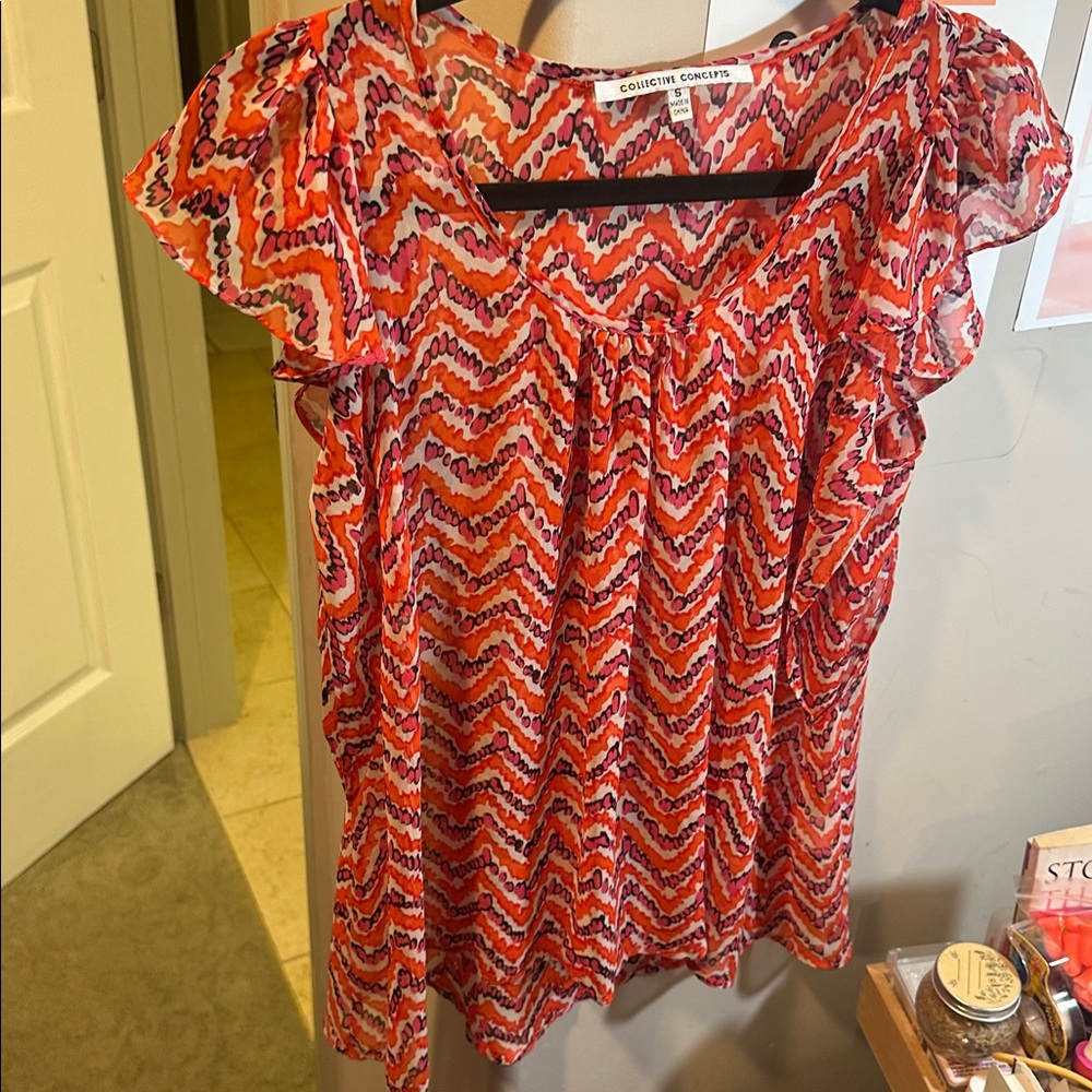 Collective Concepts Multicolor Zigzag Blouse - image 1